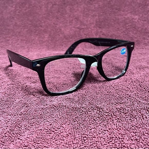 Jeffrey Banks Designer Men's Black Reading Glasses +1.50 NWOB - Picture 2 of 16